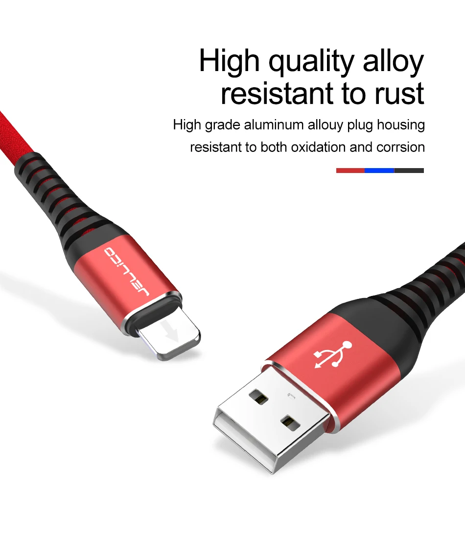 Jellico 3A USB кабель для зарядки iphone XS max Xr X USB кабель для быстрой зарядки для iphone 8 7 6 5S Plus телефон зарядное устройство