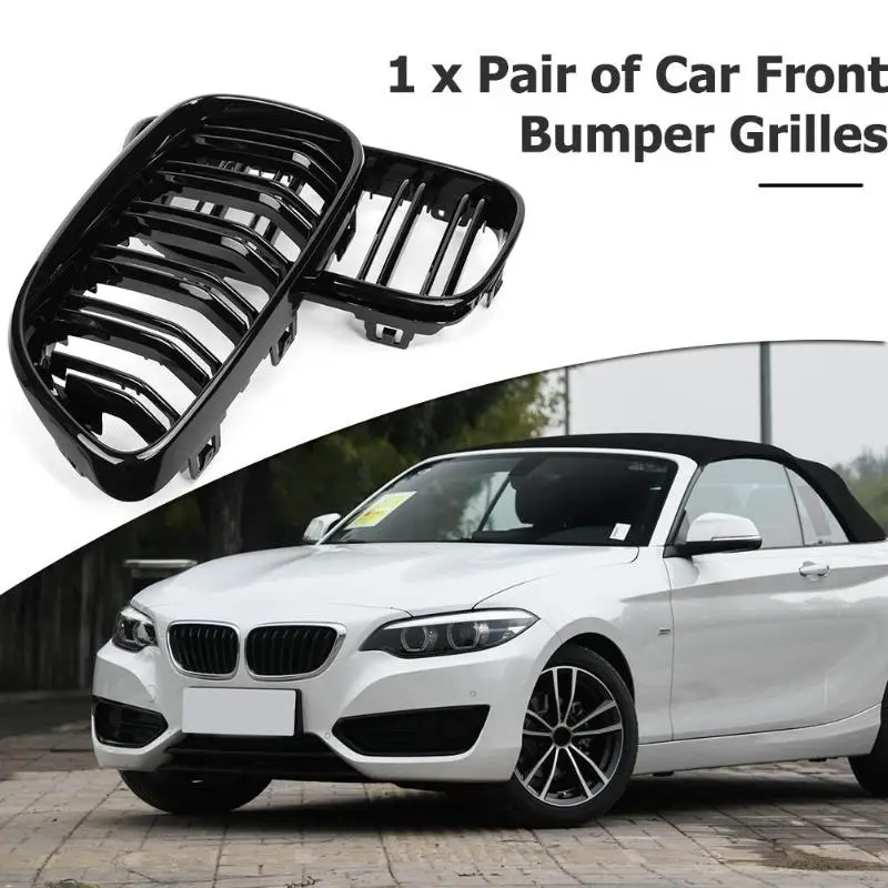 1 пара черный глянец передний бампер для автомобиля решетка гриль 2 серий F22 F23 F87 M2