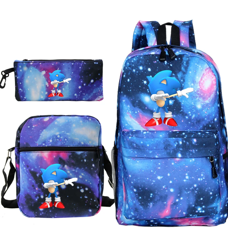 Sonic рюкзак наборы для подростков девочек мальчиков школьные сумки для ноутбука дорожные рюкзаки с ручкой и сумки через плечо