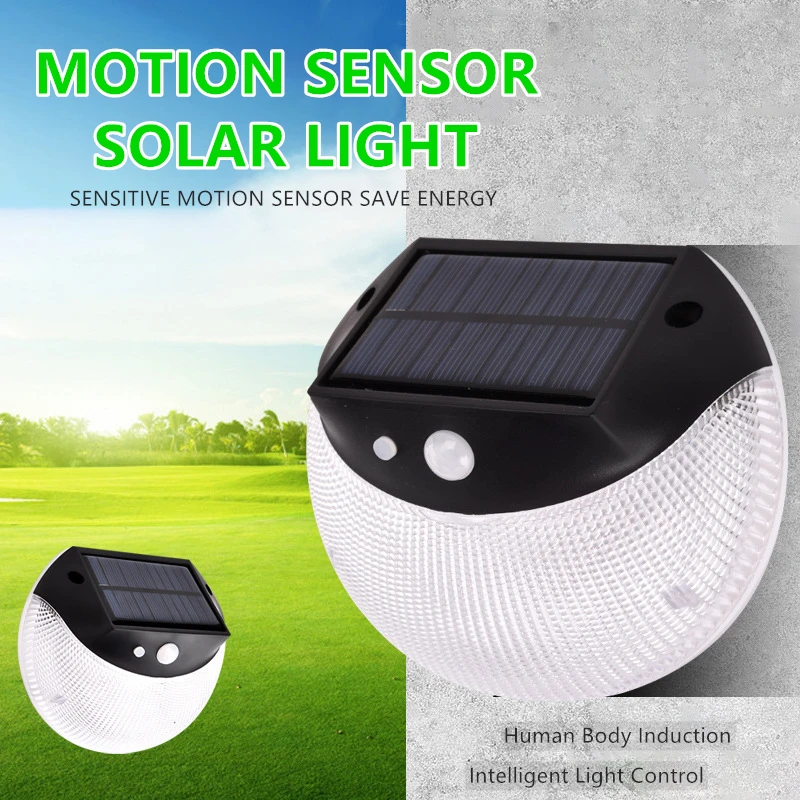 

Round Solar Sensor Wall Light Outdoor Lighting LED Wall Lamp Super Bright Waterproof Street Lamp For Outdoor garden 2020