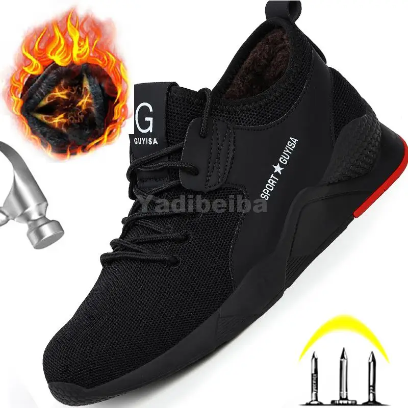 

Мужские рабочие защитные ботинки со стальным носком, рабочие кроссовки, непрокалываемая защитная обувь, мужские ботинки, теплая зимняя раб...