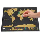 Дорожная черная стираемая наклейка для украшения дома, 1 шт., персонализированная карта мира, стираемые наклейки на стену для карты комнаты, Карта мира, стирание