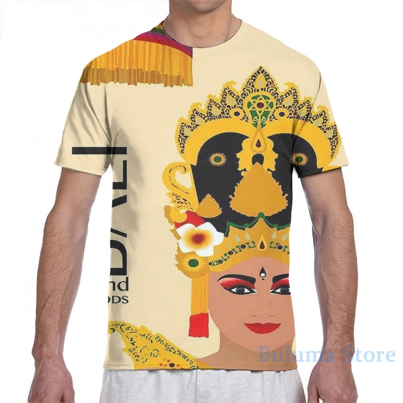BALI Vintage Travel Advertising Print men T-Shirt women all over print fashion girl t shirt boy tops tees Short Sleeve tshirts | Мужская