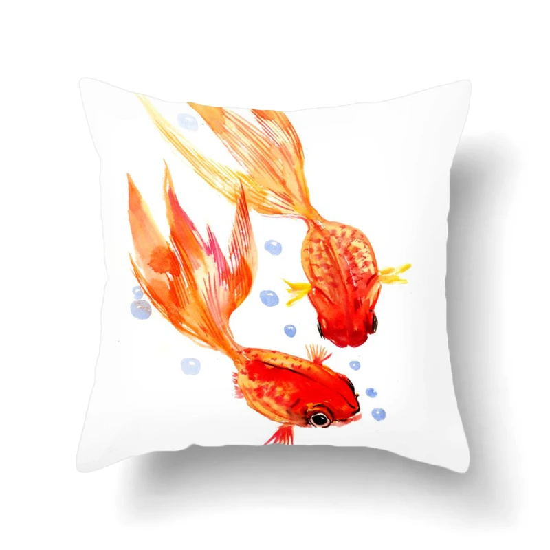 Наволочка плюшевая с принтом морской черепахи декоративный чехол для подушки