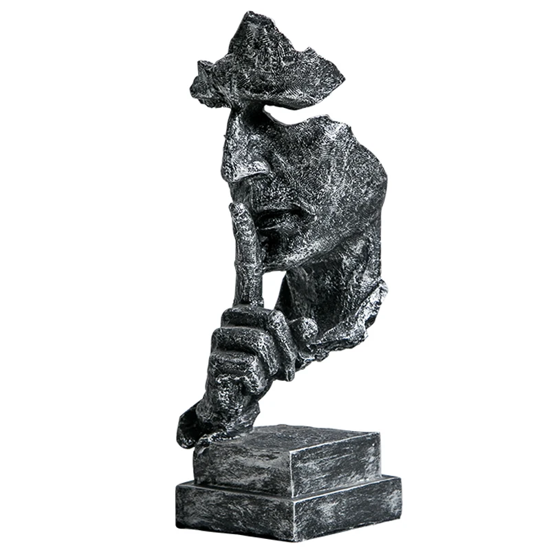 Тихие золотые украшения ремесла из смолы ретро абстрактная скульптура Декор для