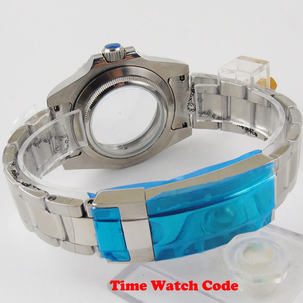 40mm Men's Wristwatch Case parts fit for NH35 NH36 movement with oyster bracelet sapphire glass black ceramic bezel insert | Наручные