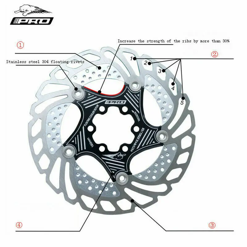 KRSEC 140/160/180/203 мм плавающий дисковый тормозной ротор m5x10 титановый Сверхлегкий