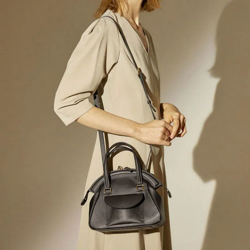 

Bag For Women Korean PU Shell Fashion Solid Hasp Vintage Shoulder Bag Pures And Bags Crossbody Simple Women Bag High Quality