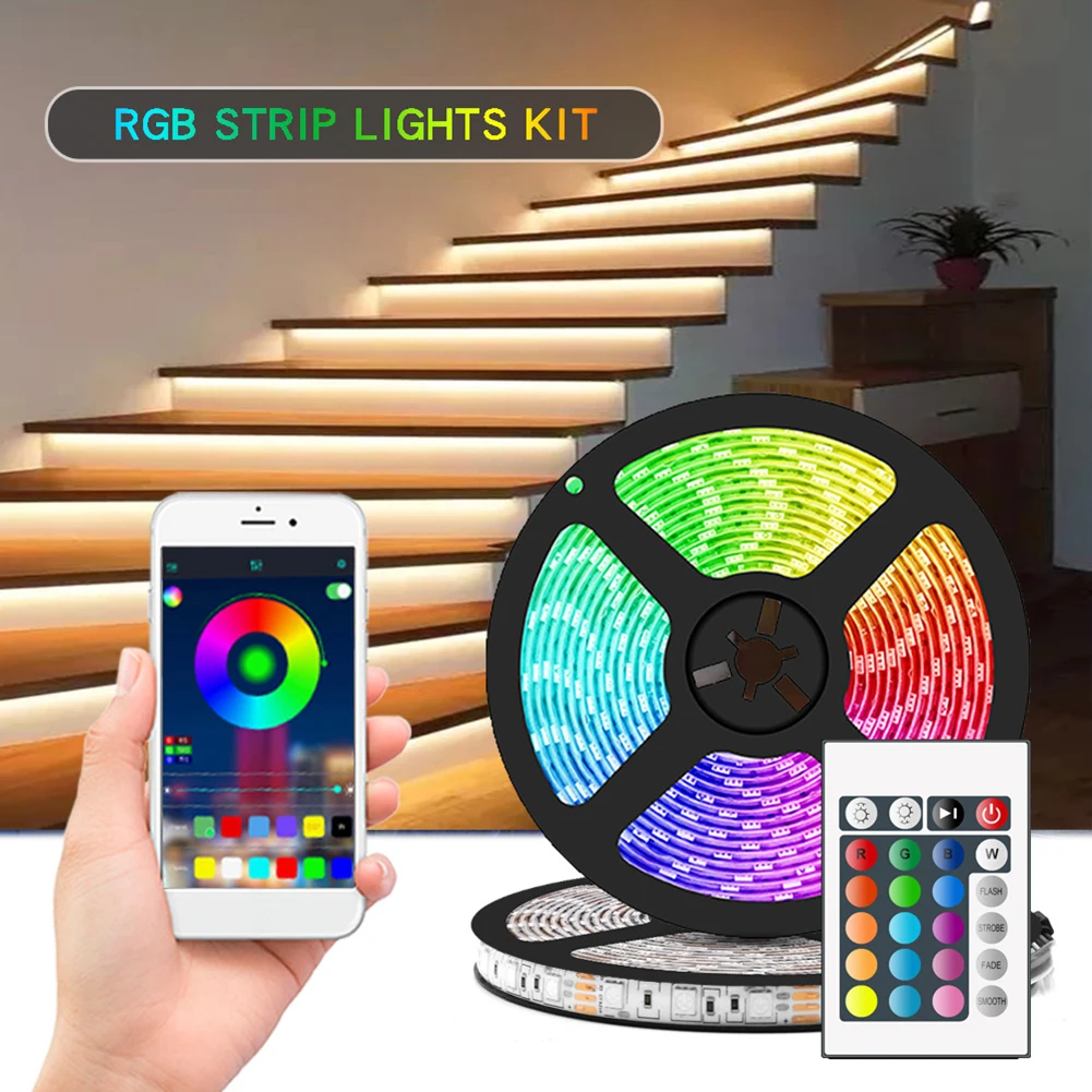 

10m SMD 5050 RGB LED Strip Light Practical Multi-functional Durable Classic Tape Lamp w/ 24-Key Remote Control