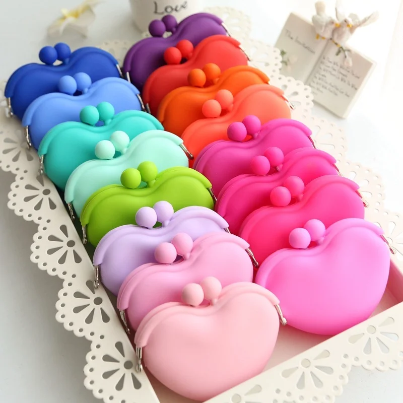 

1PC Fashion Candy Color Coin Bag Women Small Wallets Earphone Key Holder Messenger Bag Silicone Coin Purse Children Gift