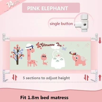 pink-1.5 Портативная дорожная кровать рельс детский манеж babi манеж забор для детей ограждение детской кроватки кровать safeti рельсы безопасности кровать забор дети ограждение - Цвет: pink-1.5