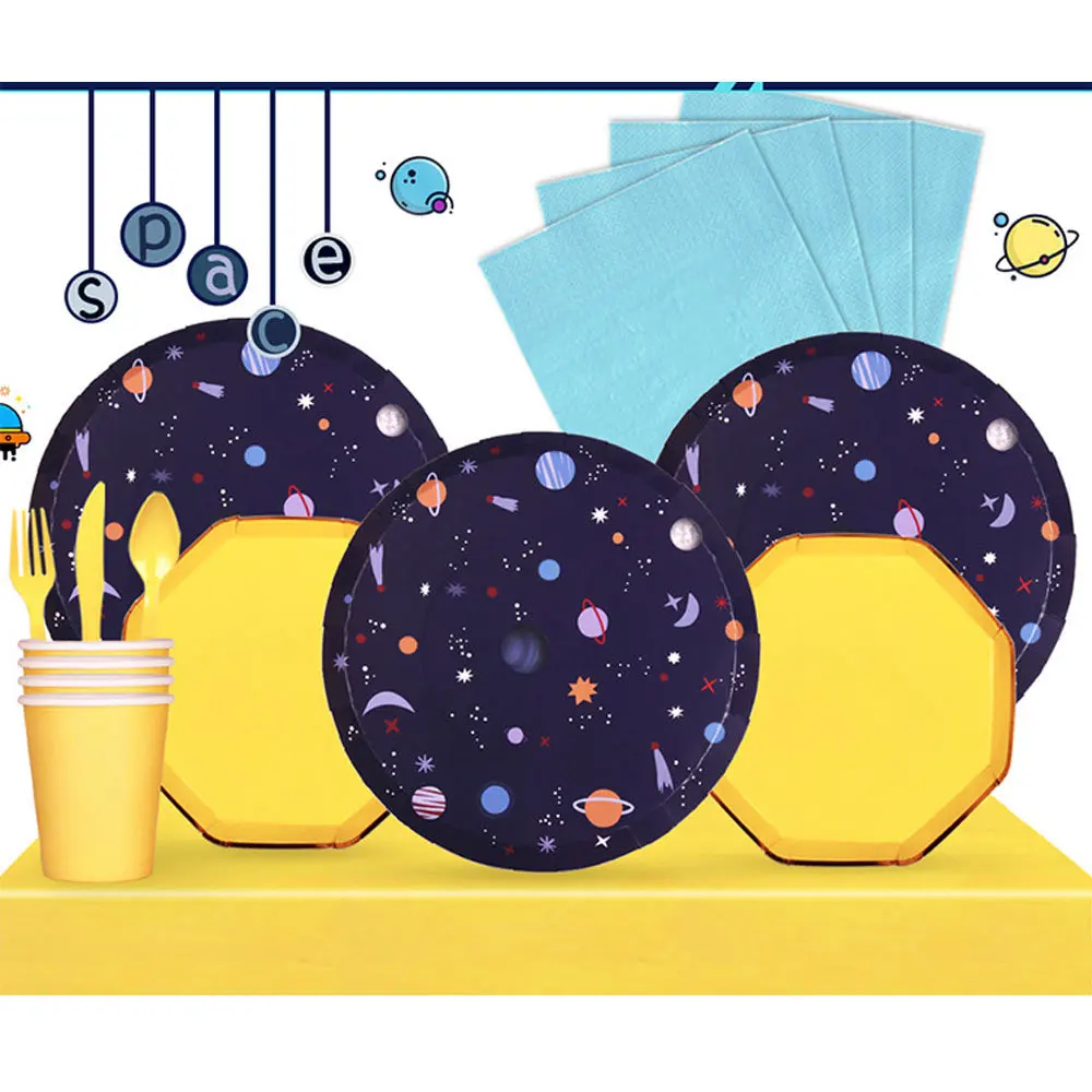Звездный путь тема планета шаблон тарелка день рождения столовая посуда