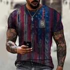 Летняя патриотическая Мужская Спортивная уличная футболка с коротким рукавом в европейском и американском стиле с круглым вырезом и 3D-принтом, дышащая, для фитнеса