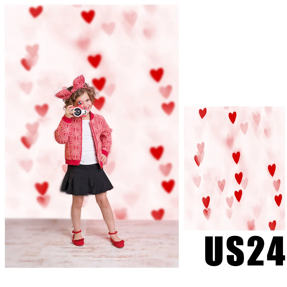 

Valentine's Day Background Blurred Hearts Love Bokeh Pink Red Backdrops Kids Baby Newborn Photo Studio Booth Portrait Wallpapers
