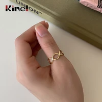 kinel 925 sterling silver 18k gold rings vintage cutout open rings for women silver 925 jewelry gift 2020 new