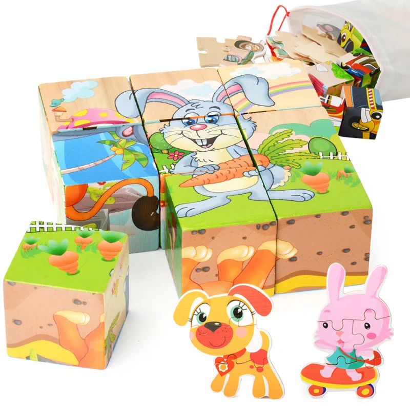 

Мультяшная игрушка-головоломка с животными, 6 сторон, пазл мудрость, раннее обучение, развивающие игрушки для детей, игра, 3D Пазлы