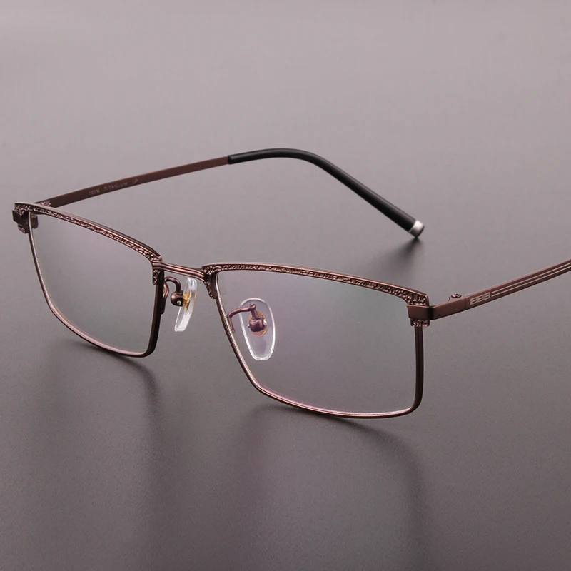Титановые очки высококачественные квадратные мужские с полной оправой