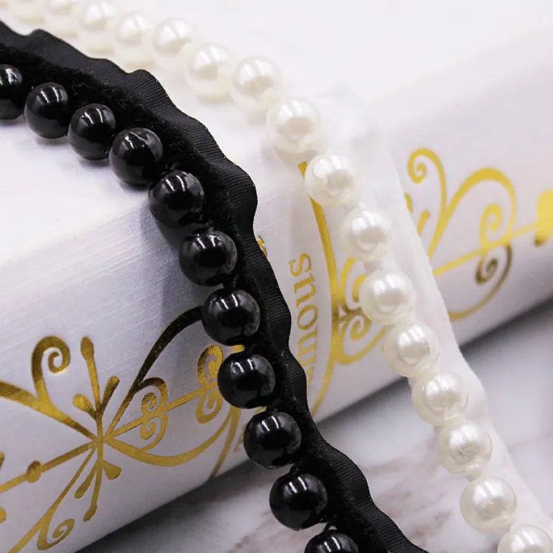 9 ярдов Прямая поставка от производителя односторонняя жемчужная кружевная