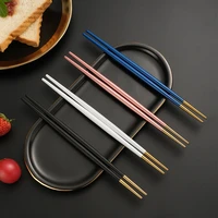 1 pair stainless steel chinese chopsticks non slip tableware reusable sushi tool korean japanese food kitchen household utensils
