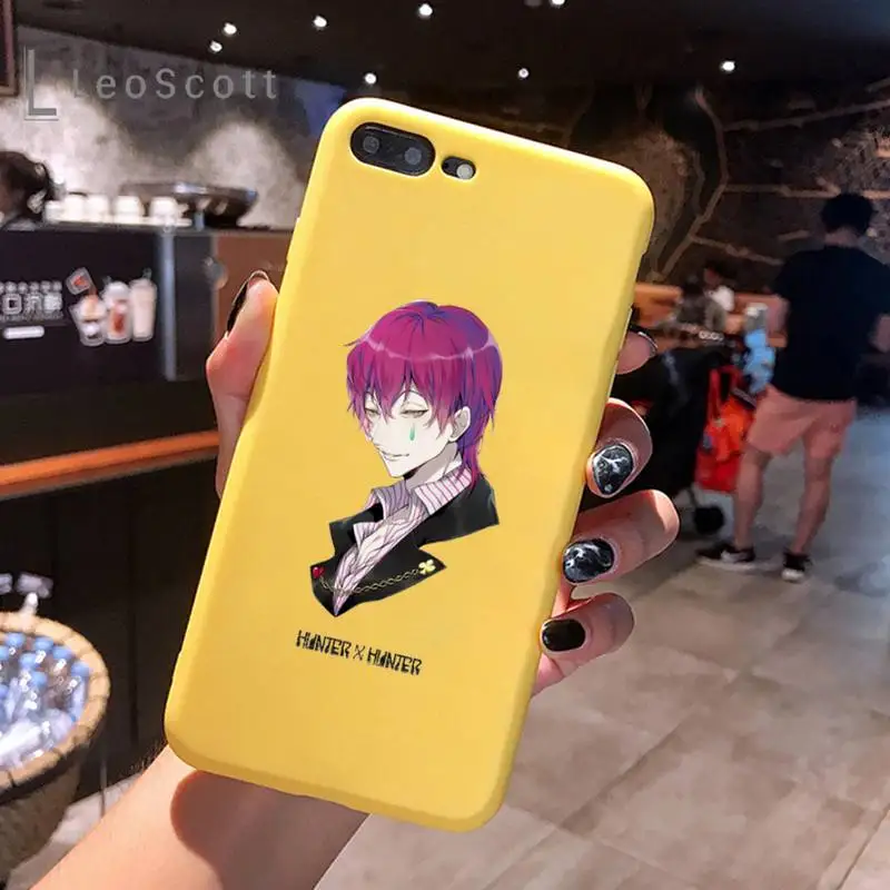 

HUNTERHUNTER Phone Case Yellow Candy Color for iPhone 6 7 8 11 12 s mini pro X XS XR MAX Plus