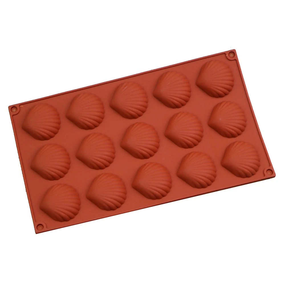

15 Madeleine Shell Silicone Cookie Biscuit Molds Shell Chocolate Bakeware Fondant Cake Decorating Tools