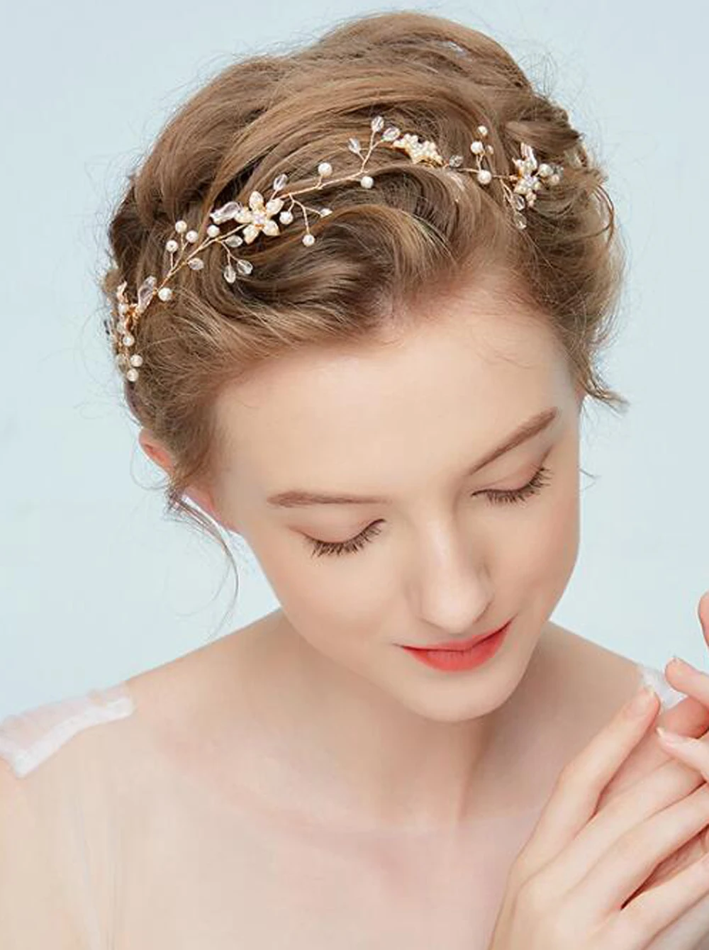 Женский головной убор со стразами свадебный аксессуар для волос с золотыми