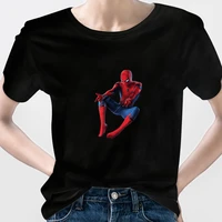 spiderman shirt woman t shirt marvel clothes aesthetic disney the avengers fashion i am cool unisex black top american apparel