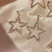 simple five pointed star no pierced ear influence general earrings for women girls silver needle exaggerated jewelry accessories