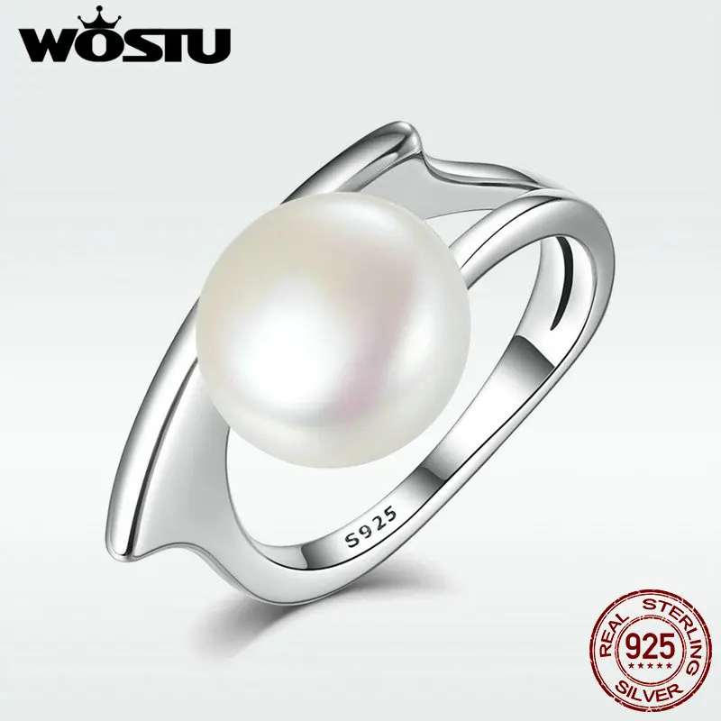 Женское кольцо из серебра 925 пробы с минималистичным жемчугом|finger ring|fashion rings for