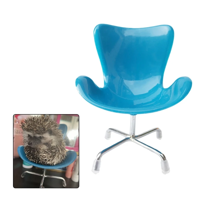 

H55E Hedgehog Toy Chair Mini Plastic Armchair Toys Cage Decor Accessories Small Animals Supplies Photo Props Random Color