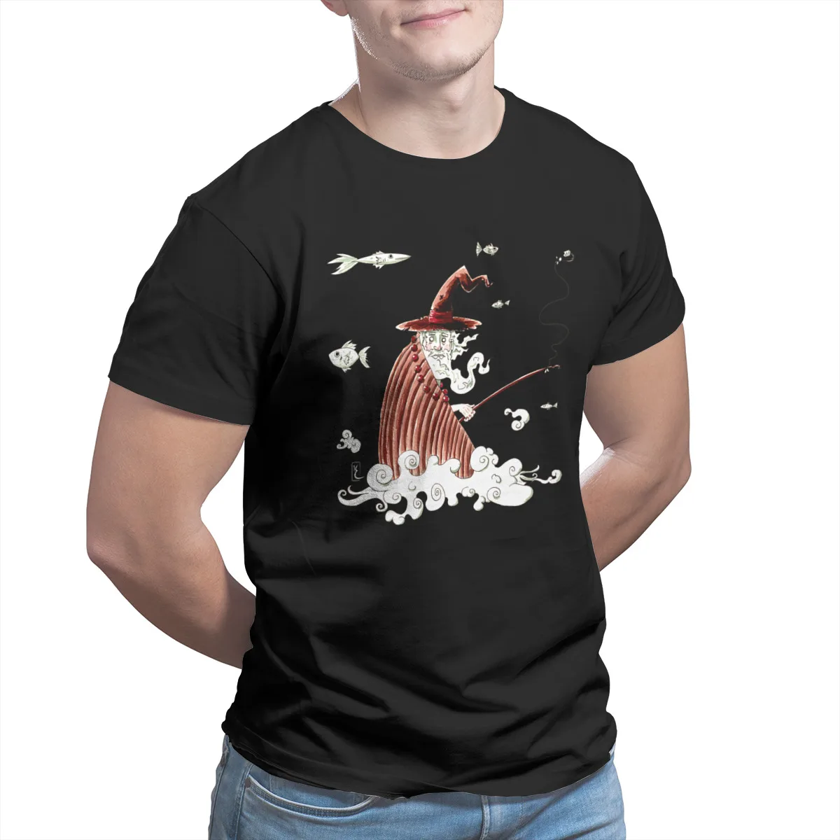 

Men's T-shirt Sky fish Games Kawaii SleeveStreetwear T-shirts 45633