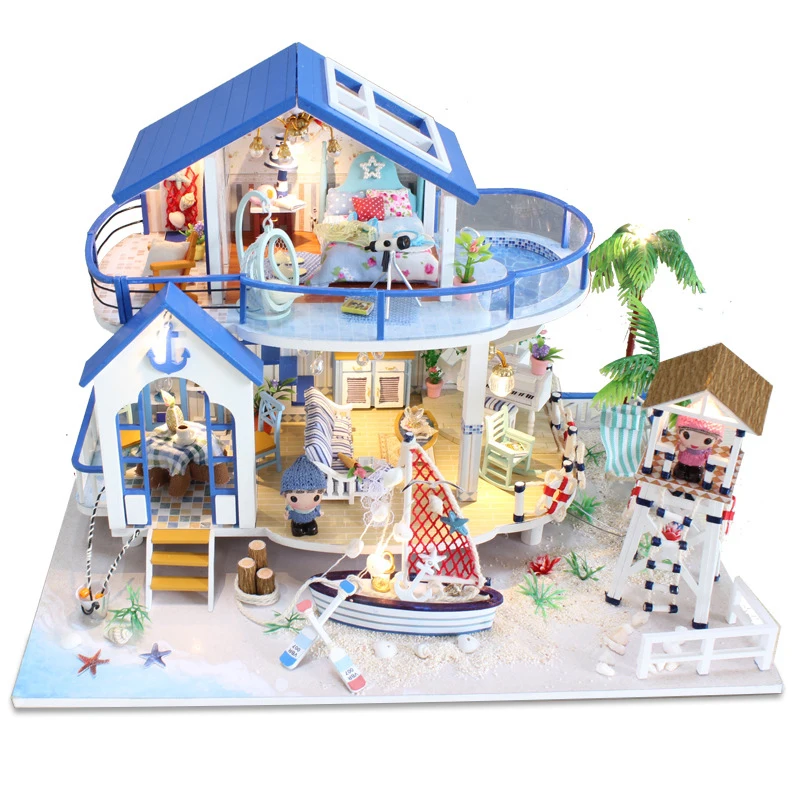 Большой кукольный домик сделай сам набор миниатюрных строительных моделей вилла