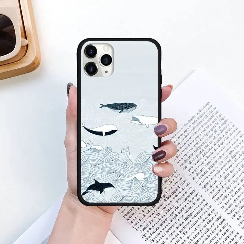 

Killer Whale Orca Watercolor Phone Cases for iPhone 11 12 pro XS MAX 8 7 6 6S Plus X 5S SE 2020 XR Luxury brand shell