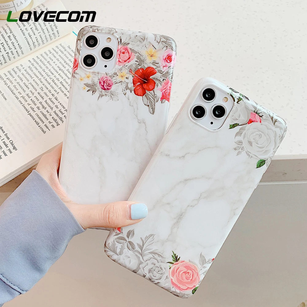 Ретро Цветочный Белый Мраморный чехол для телефона iPhone 11 Pro Max XR X XS 7 8 6S Plus мягкий IMD