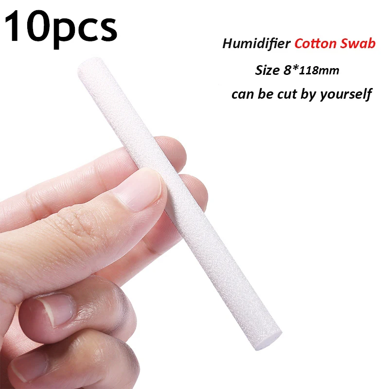 

10 PCS/Lot 8*118mm Cotton Swab for Air Humidifier for Aroma Diffuser Humidifiers Filters Air Purifier Replace Parts Can Be Cut