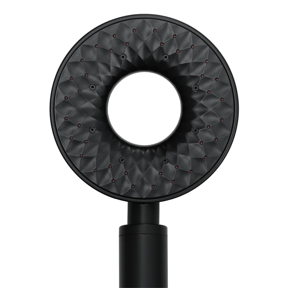 Насадка для душа HIDEEP из АБС-пластика круглая черная трехфункциональная ручная