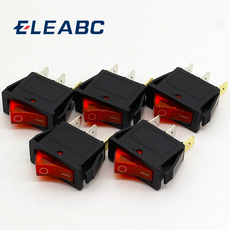 

5pcs/lot RED LED Light 3PIN SPST ON/OFF G132 Boat Rocker Switch 15A/250V 20A/125V Car Dash Dashboard Truck RV ATV Home