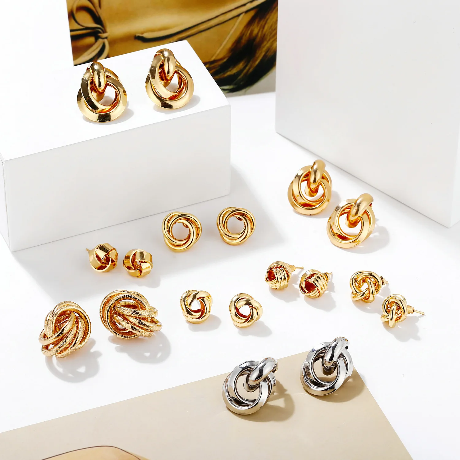 Женские серьги гвоздики в форме пуговиц 9 видов|Серьги-гвоздики| |