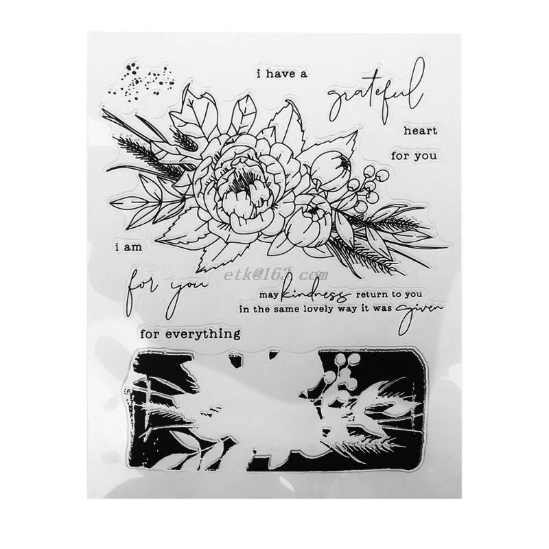 Цветок DIY силиконовый прозрачный штамп цепляться печать тиснение для