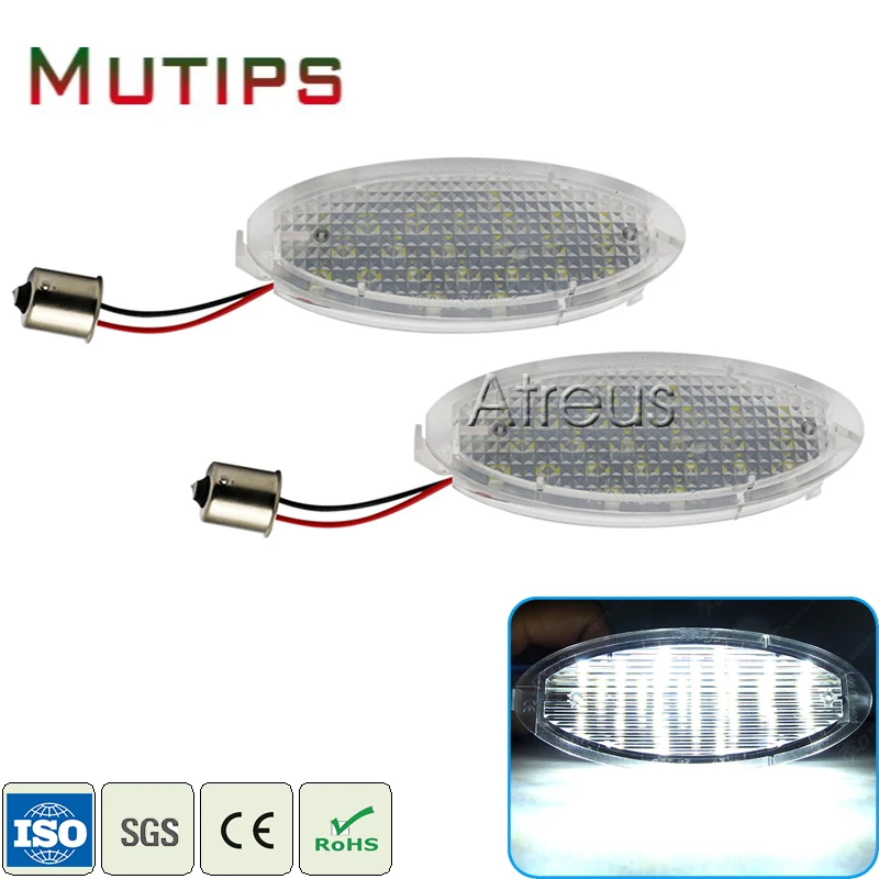 Mutips 2X Car LED License Plate Lights 12V LED Number Plate Lamp Bulb Kit For Opel Astra G Corsa A-B Vectra B Tigra Accessories