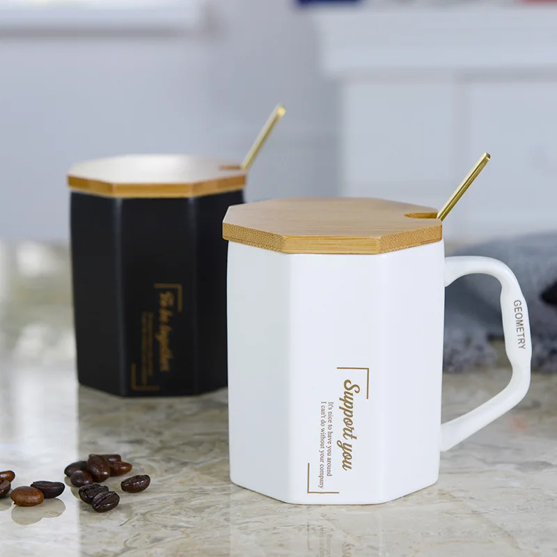 Кофейные молочные чашки в скандинавском стиле с крышкой и ложкой рождественские