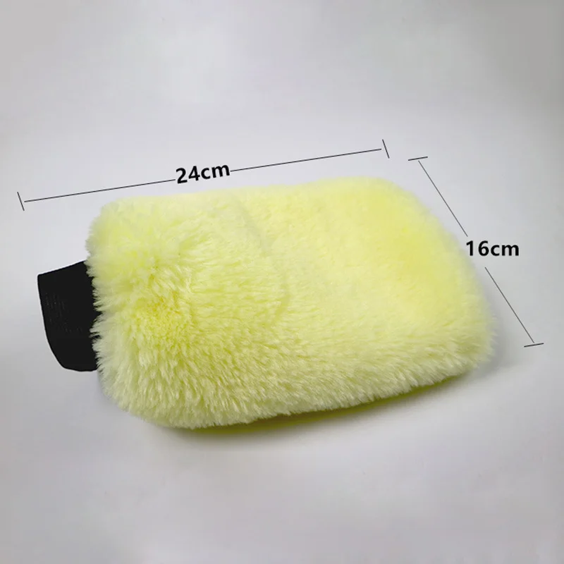 Новая двухсторонняя шерстяная перчатка для мойки автомобиля щетка чистки воска