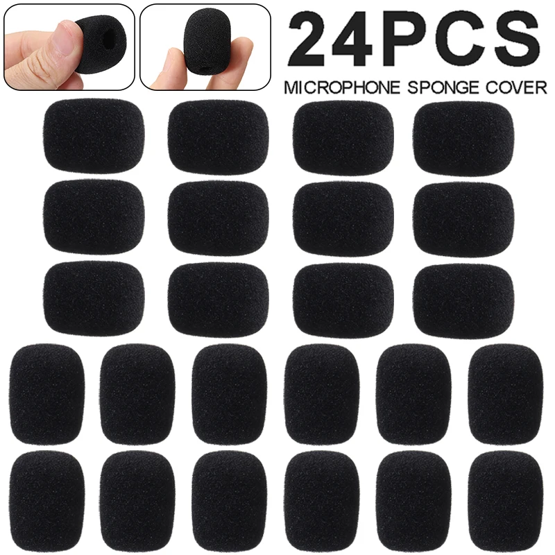 

24 шт новейший ветрозащитный экран для микрофона с покрытием пеной Шум микрофон снижение защитный чехол подходит для лацкан петличный микро...