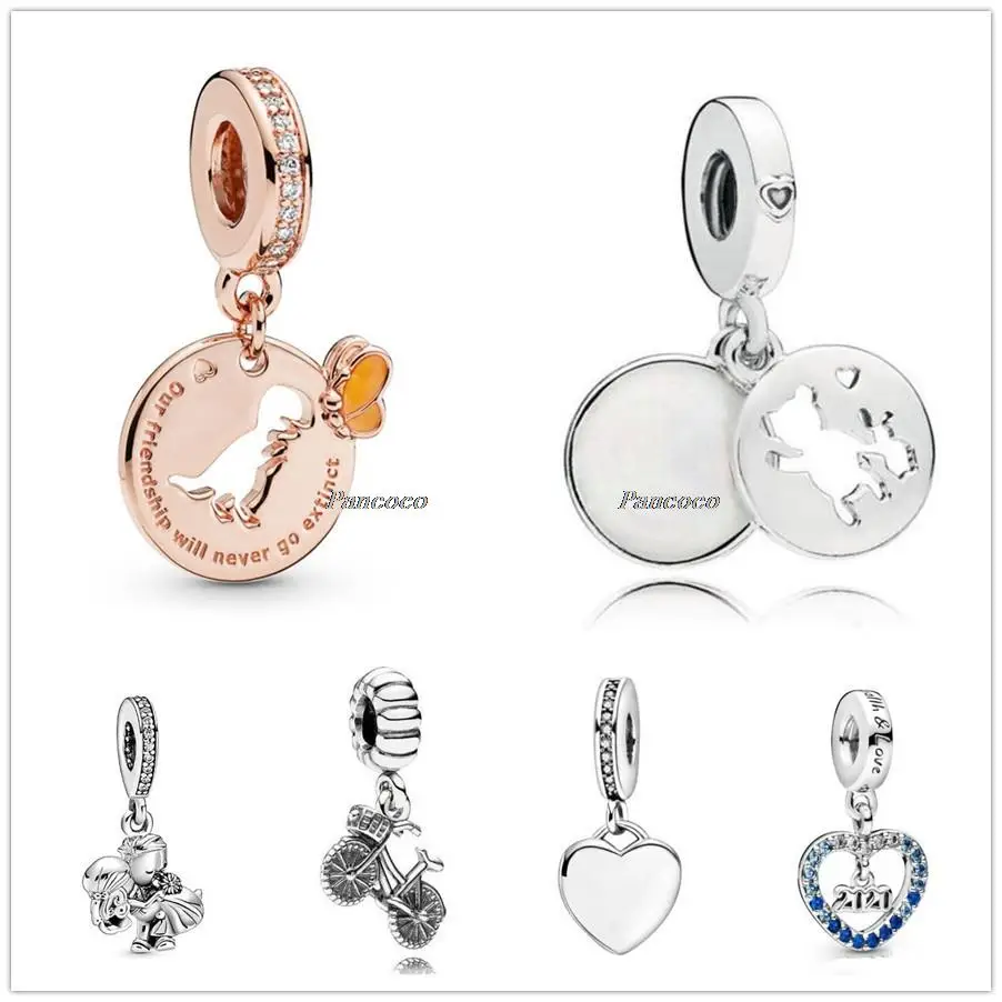 

Authentic 925 Sterling Silver Married Couple With Crystal Pendant Charm Bead Fit Pandora Bracelet & Necklace Jewelry