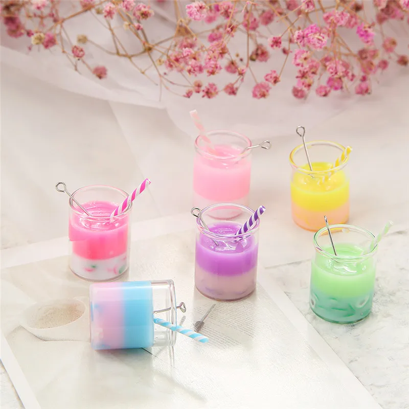 

10Pcs/pack Colorful Resin Pearl Milk Tea Charms For Jewelry DIY Handmade Earring Bracelet Necklace Pendant Accessories