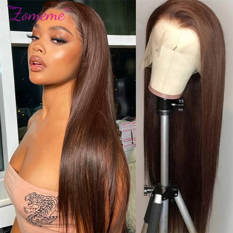 

Siyun Show Hair Wig 30 Inch #4 Brown Straight Lace Front Wig 250 Density Lace Wig 13x4 Lace Frontal Wig Colored Human Hair Wigs