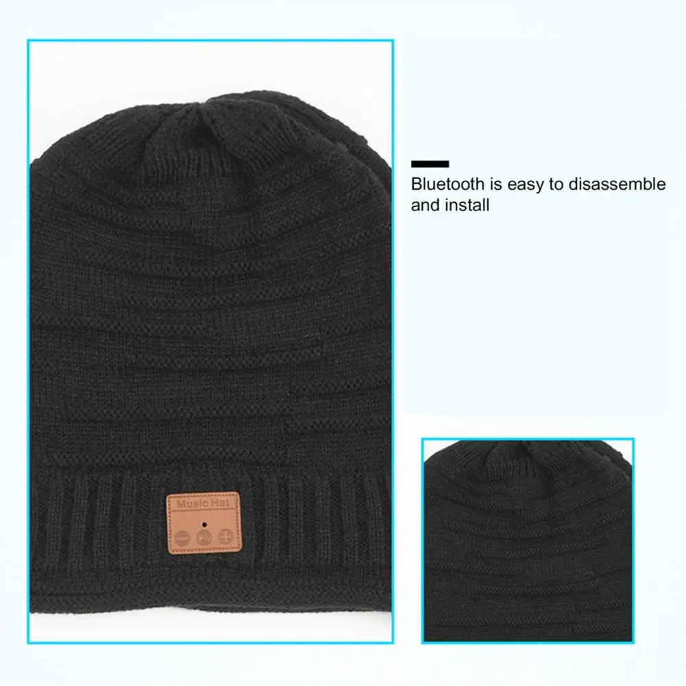 

Unisex Wireless Bluetooth Knitted Hat V5.0 Call Stereo Music Beanie Cap Gift