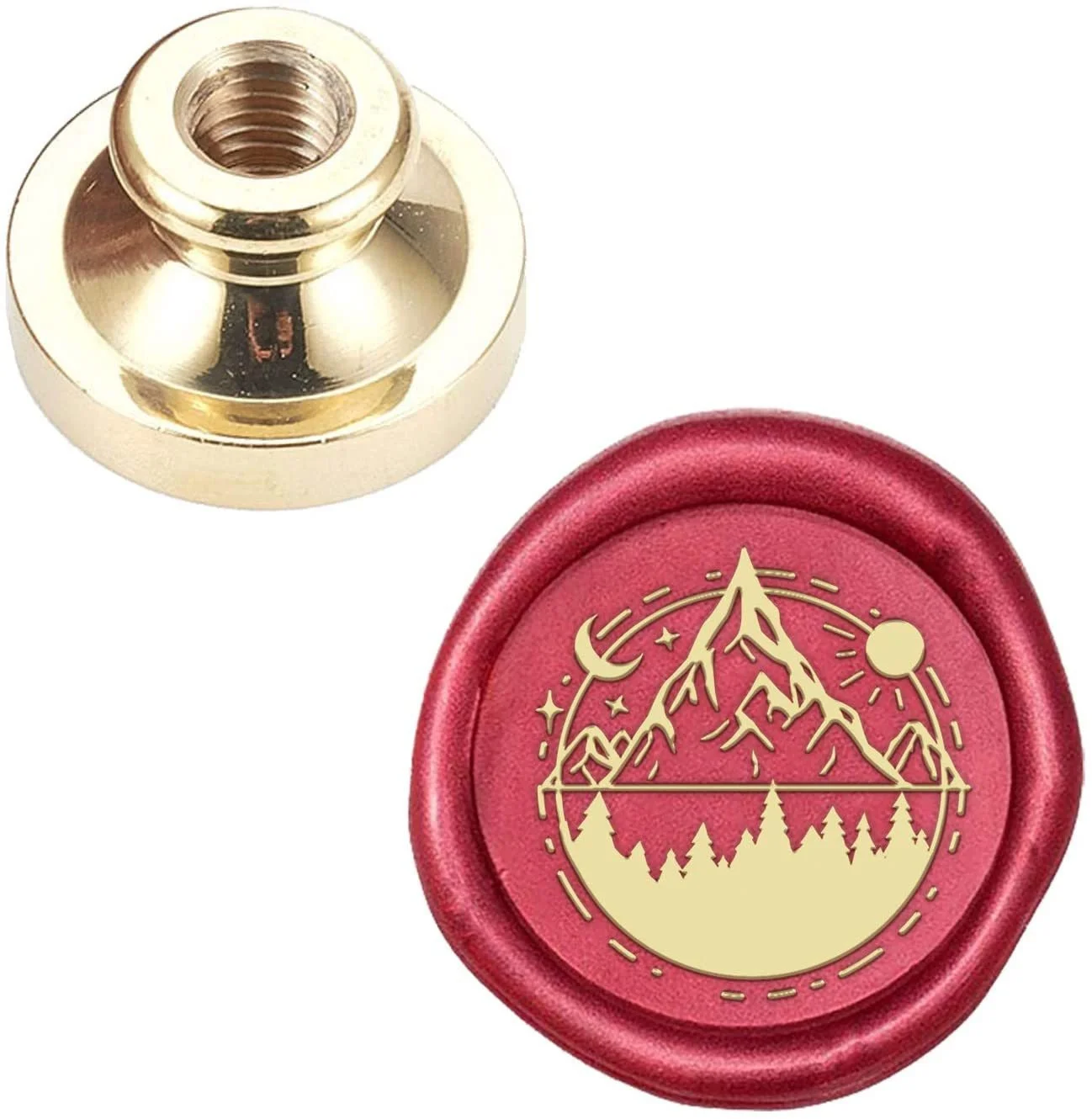 

1PC Mountain Moon Sun Wax Seal Stamp Head Landscape Vintage Retro Sealing Stamp for Embellishment of Envelopes Party Invitation