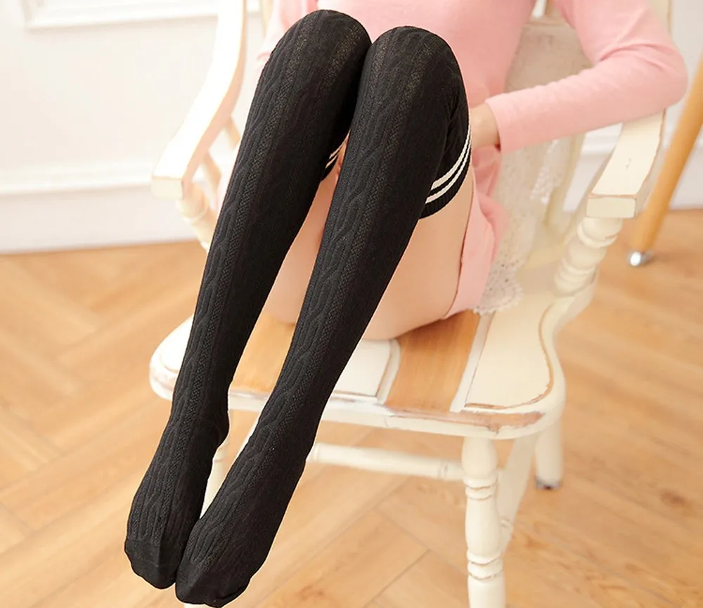Женские длинные чулки выше колена для девушек и колледжа|Чулки| |