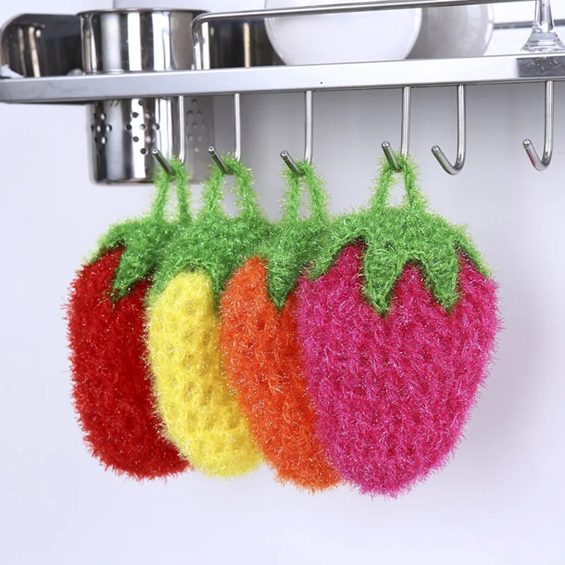 Салфетка для мытья посуды в форме клубники полотенце салфетка чаша чистки